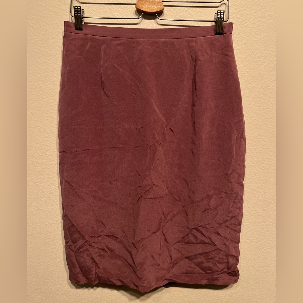 100% Silk Pencil Skirt Mauve